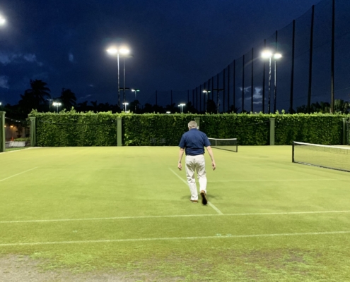 Nick walks Tennis Courts after LED Tennis Court Light Installation