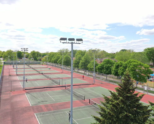 Tennis Lighting - Daytime from Above