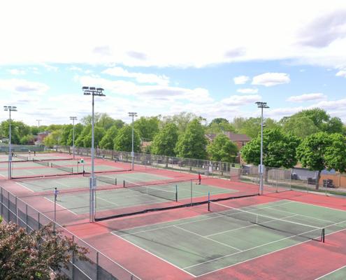 Tennis Court Lighting - Daytime Side View
