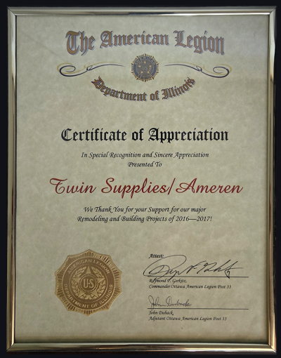 Certificate of Appreciation
